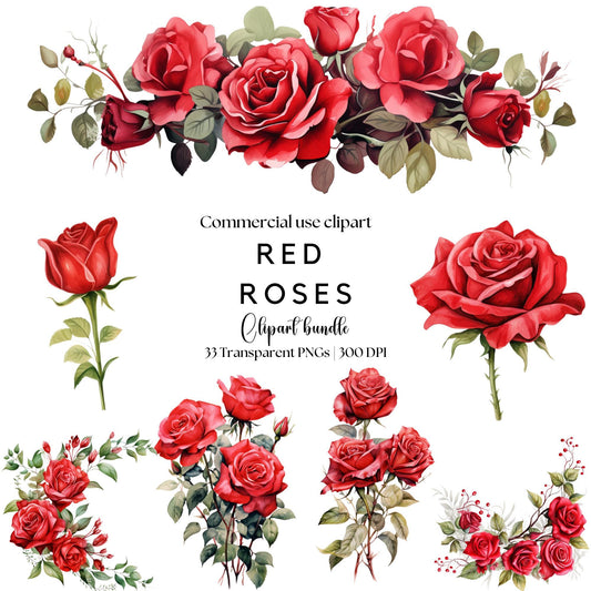 Clipart de rosas rojas
