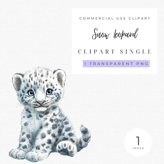 Baby Snow Leopard Clipart