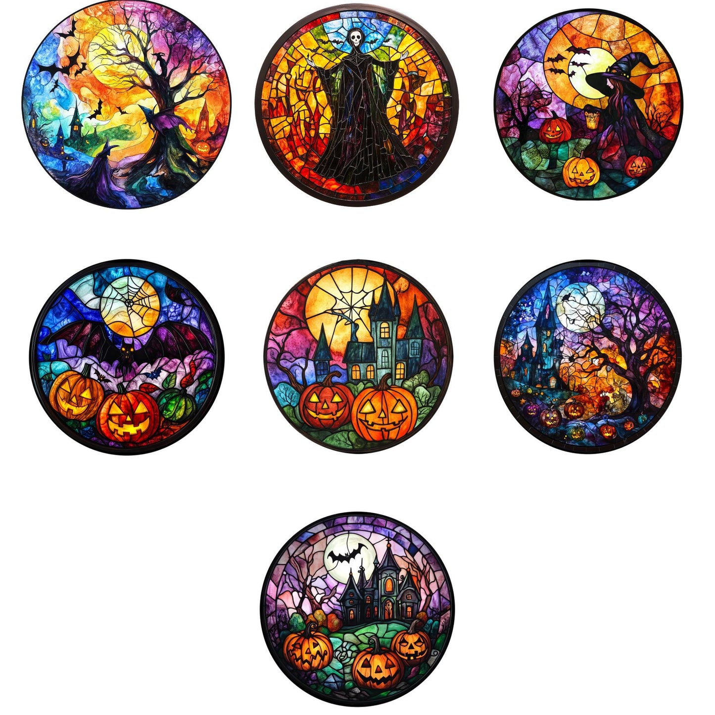 Stained Glass Halloween Clipart