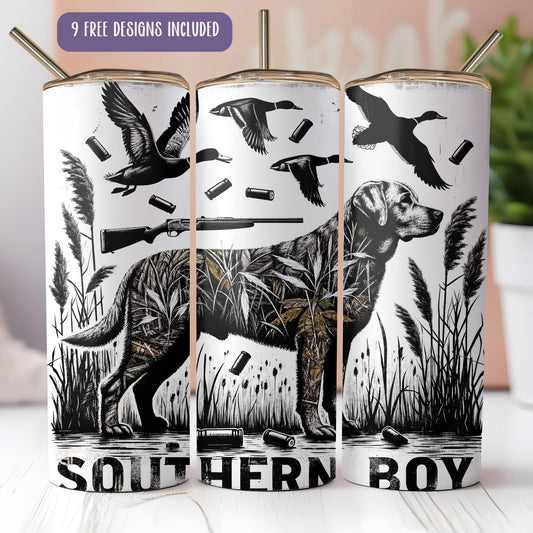 a couple of cups that have a picture of a dog on them
