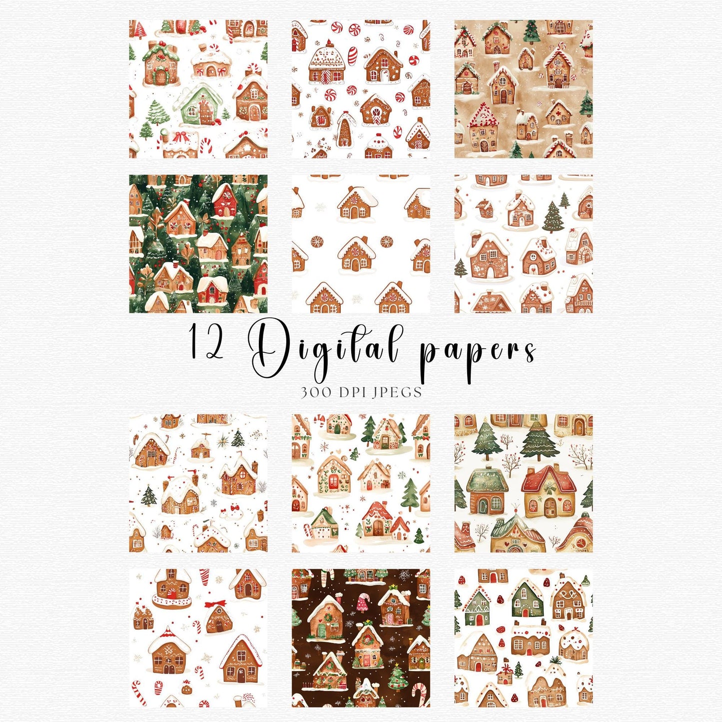Gingerbread house digital papers