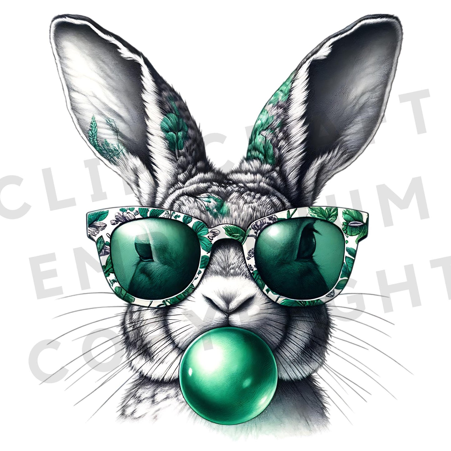 Diseño PNG de conejito con gafas vintage retro