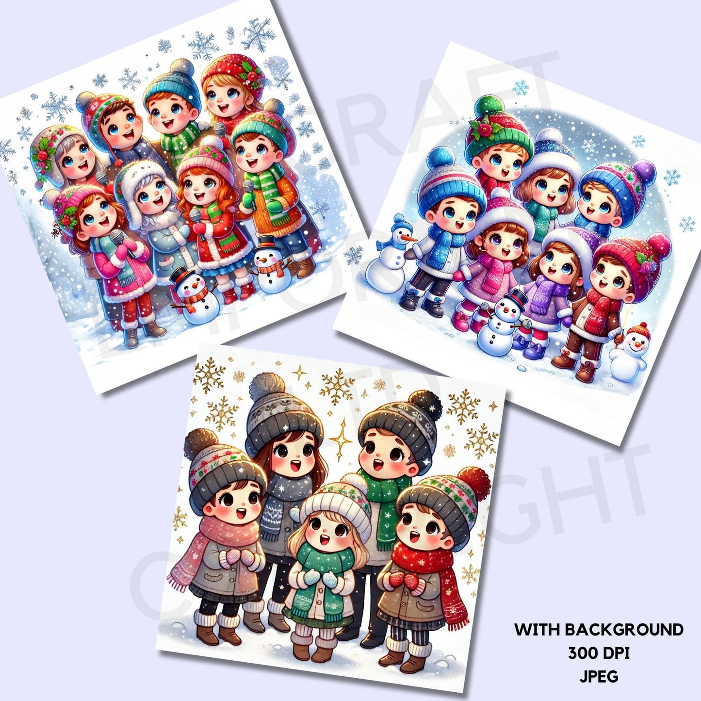 6 Christmas Caroler Clipart