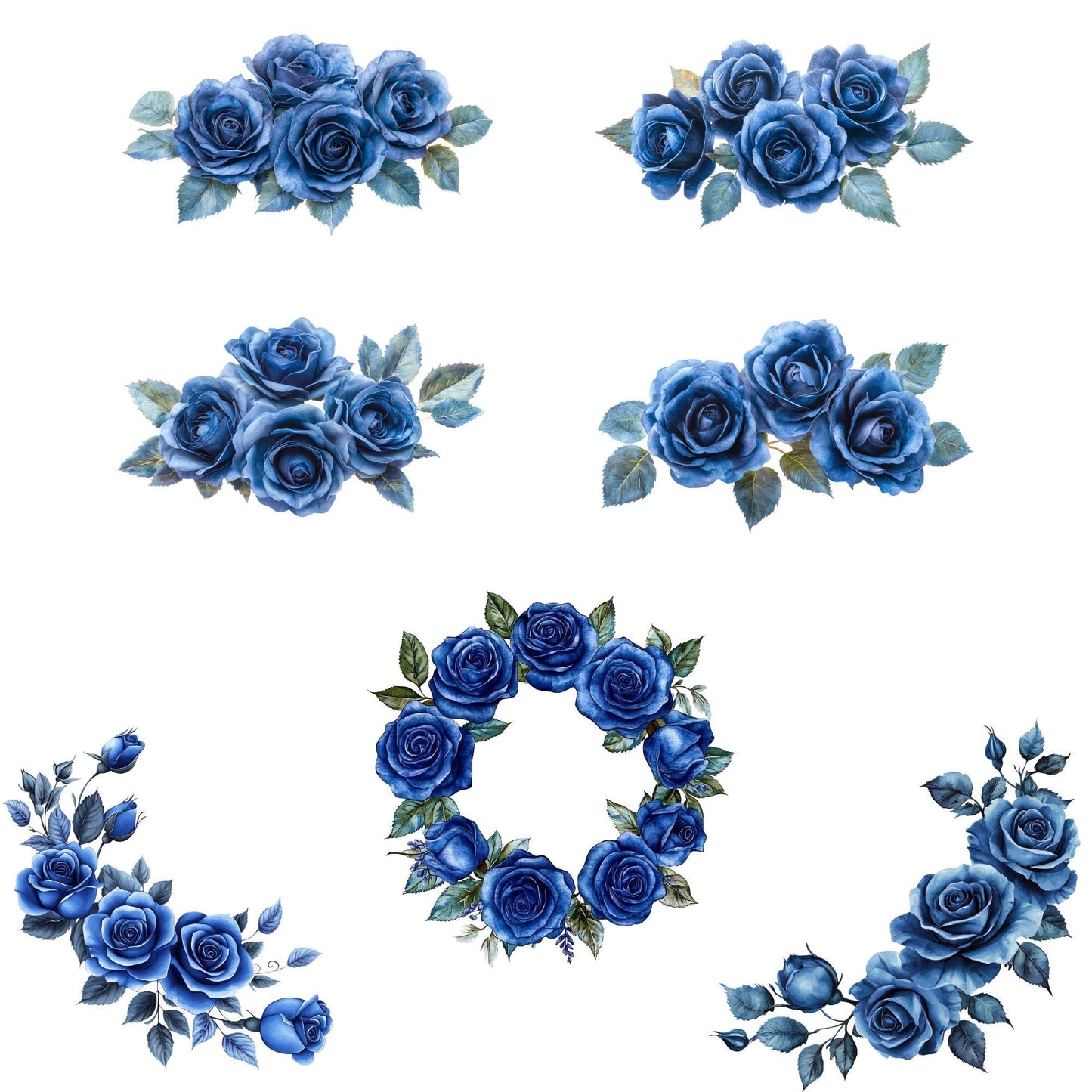 Clipart de rosas azul real