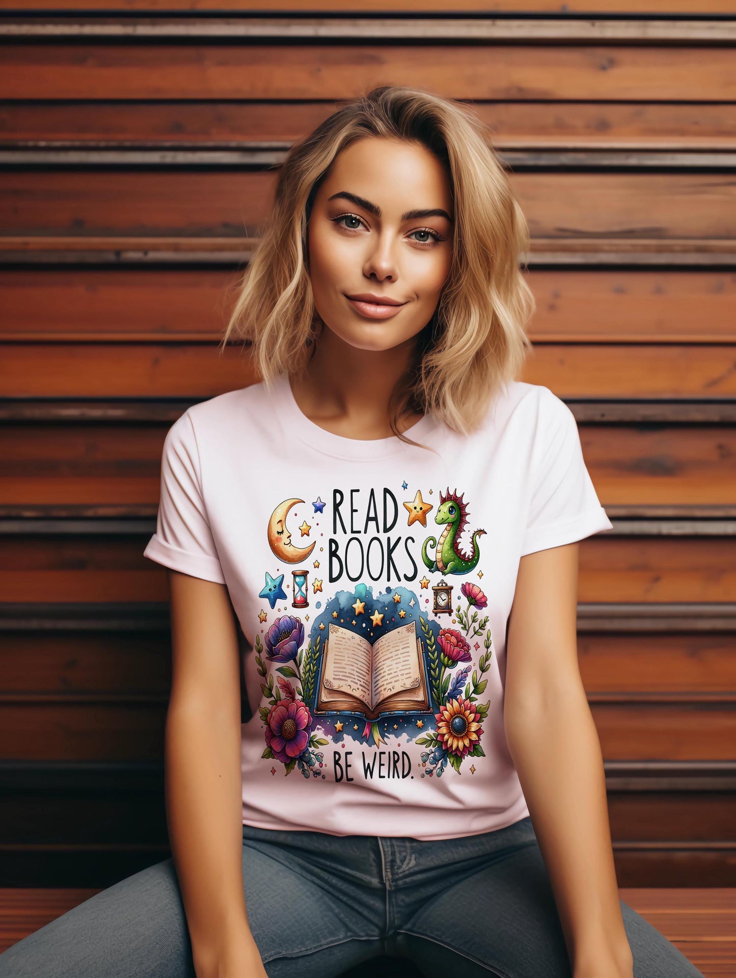 Read Books Be Kind Stay Weird PNG Shirt Design