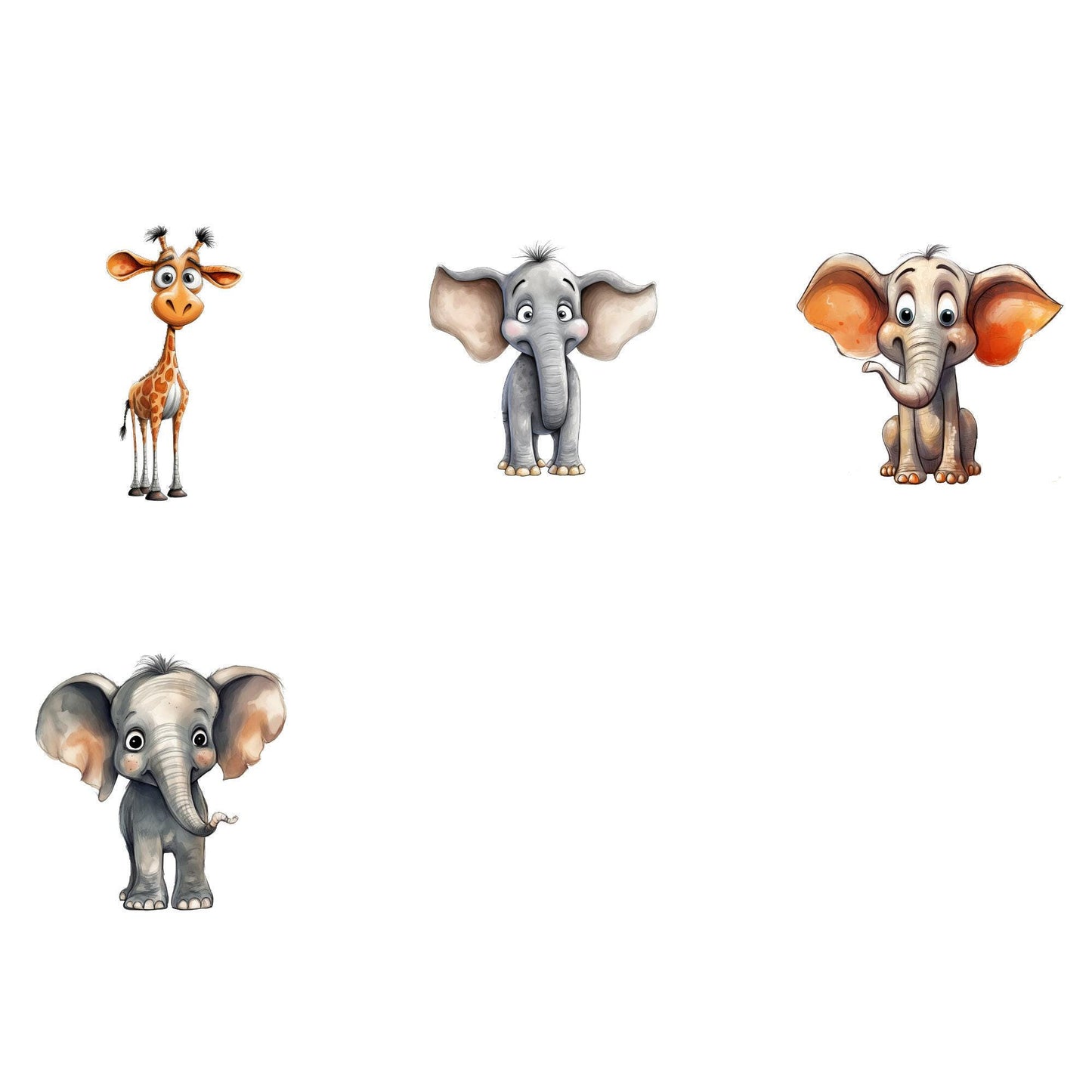 Quirky Safari animals Clipart