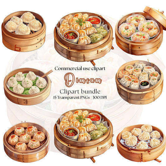 Watercolor Dimsum Clipart