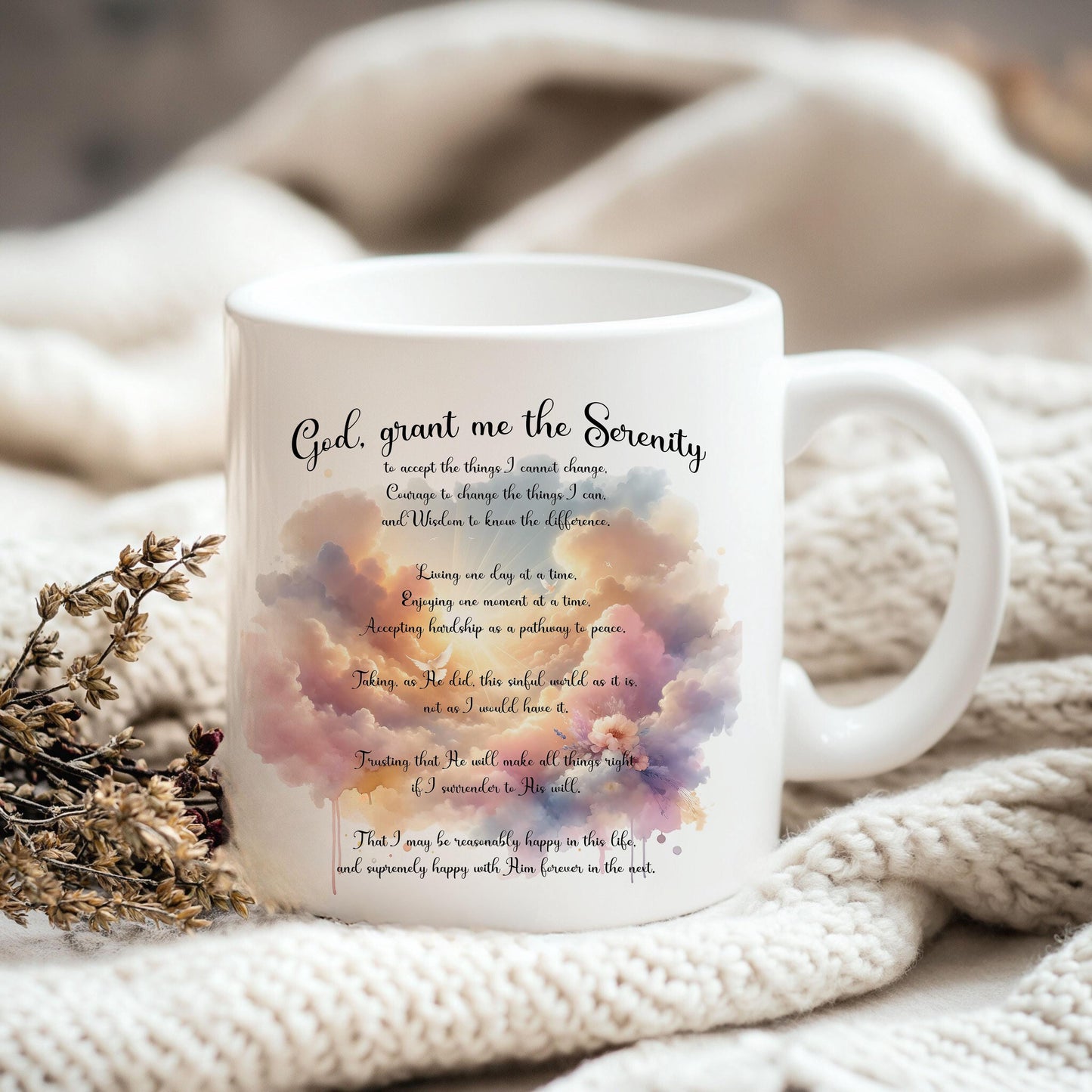 Serenity Prayer Sublimation PNG | Inspirational Christian Design | Faith PNG for Shirts & Mug | God grant me the serenity | Digital Download
