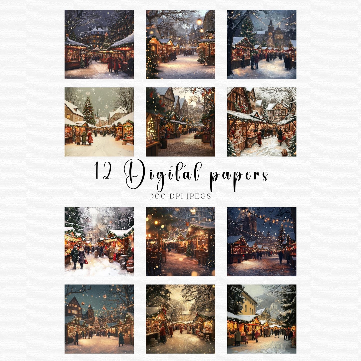 Christmas Markets Digital Papers