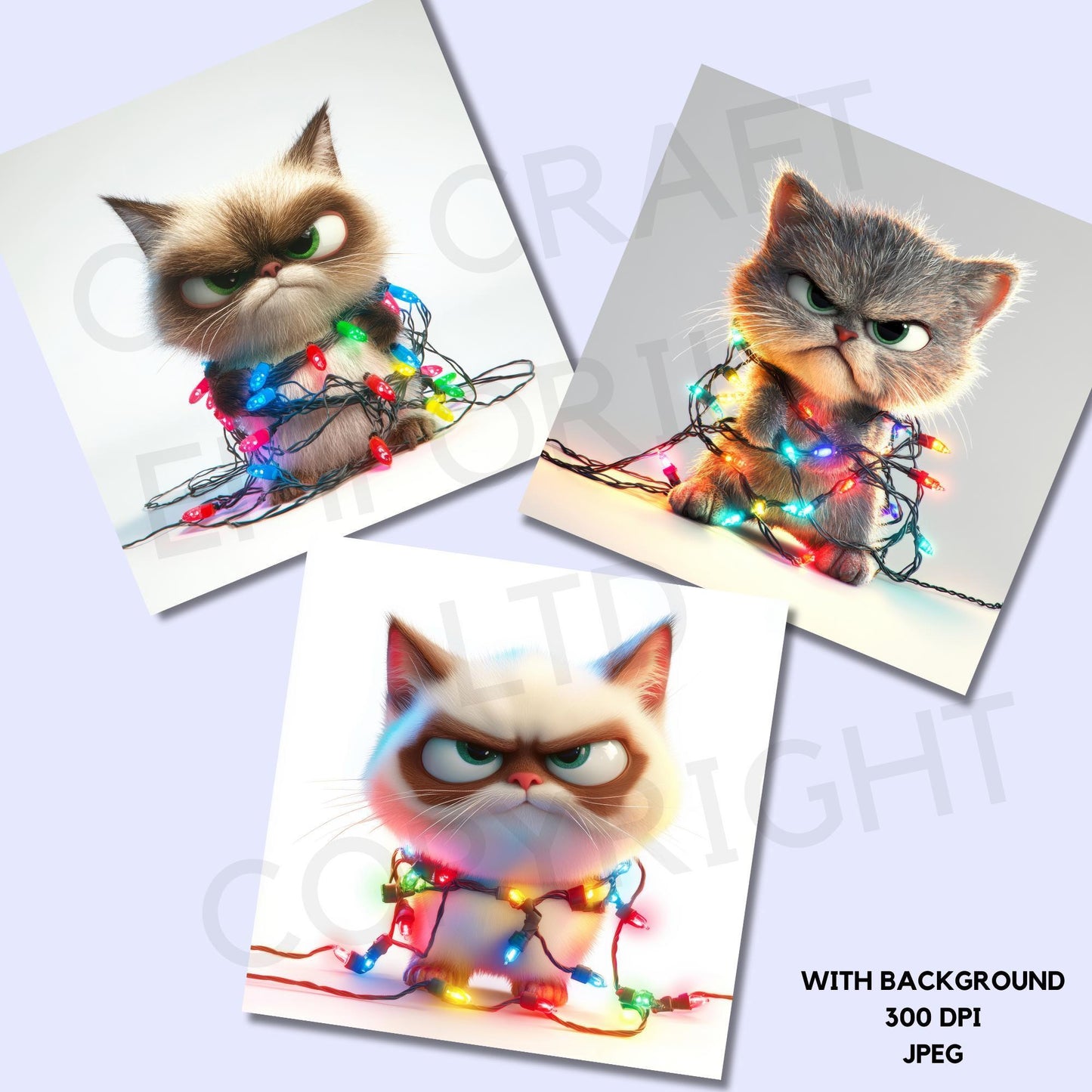 15 Quirky Christmas Cat Clipart
