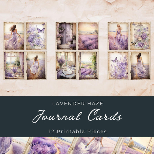 Lavender Haze Junk Journal Cards