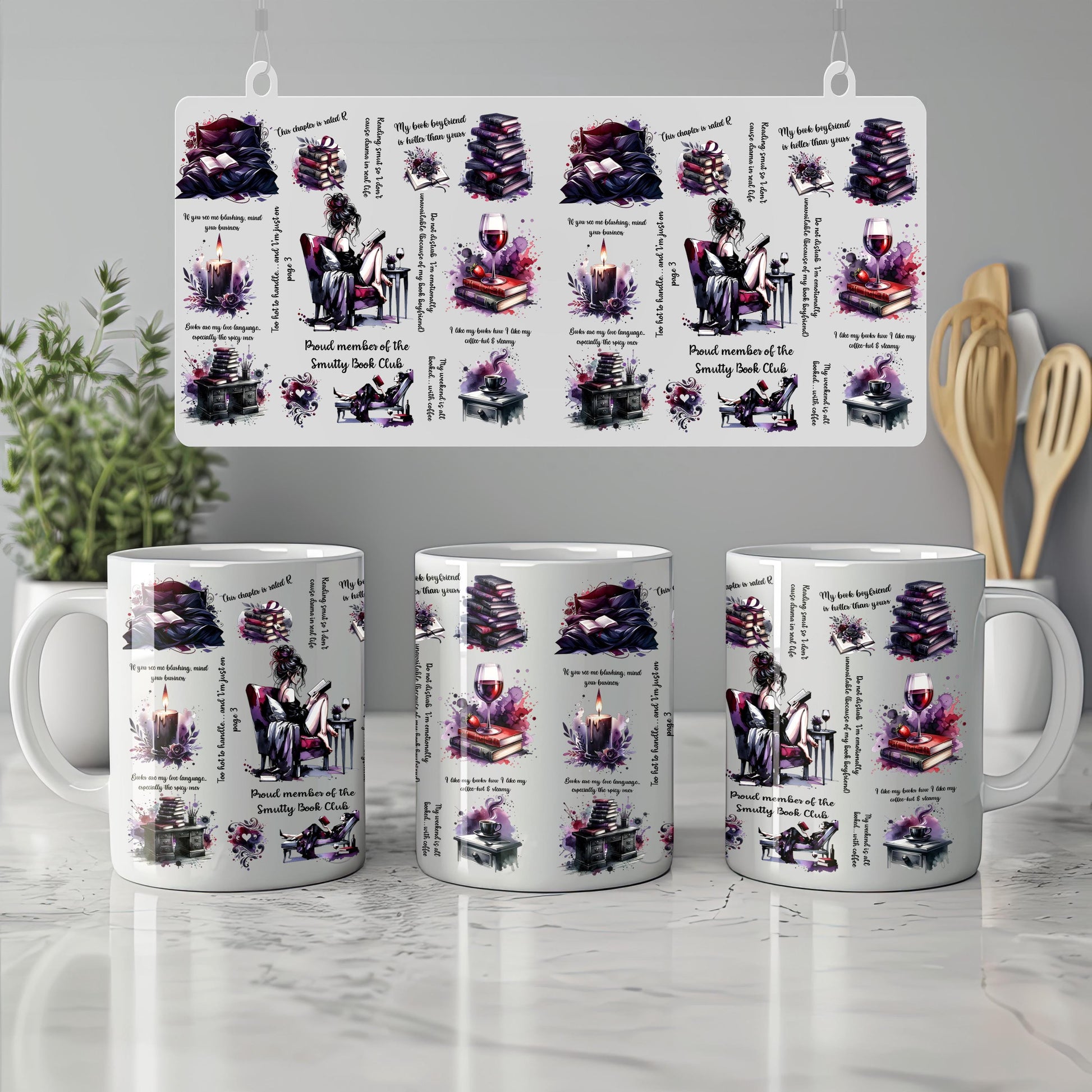 a group of coffee mugs sitting on top of a counter