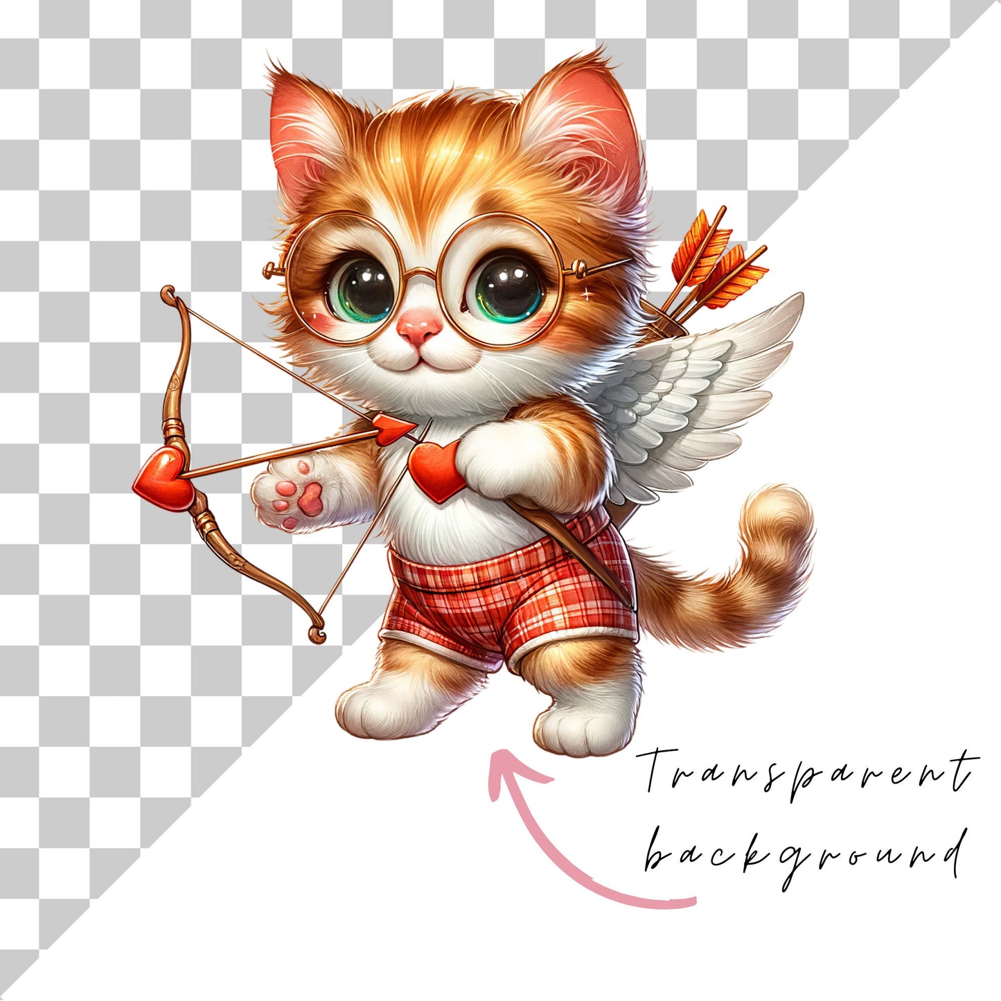 Clipart de gatitos de San Valentín