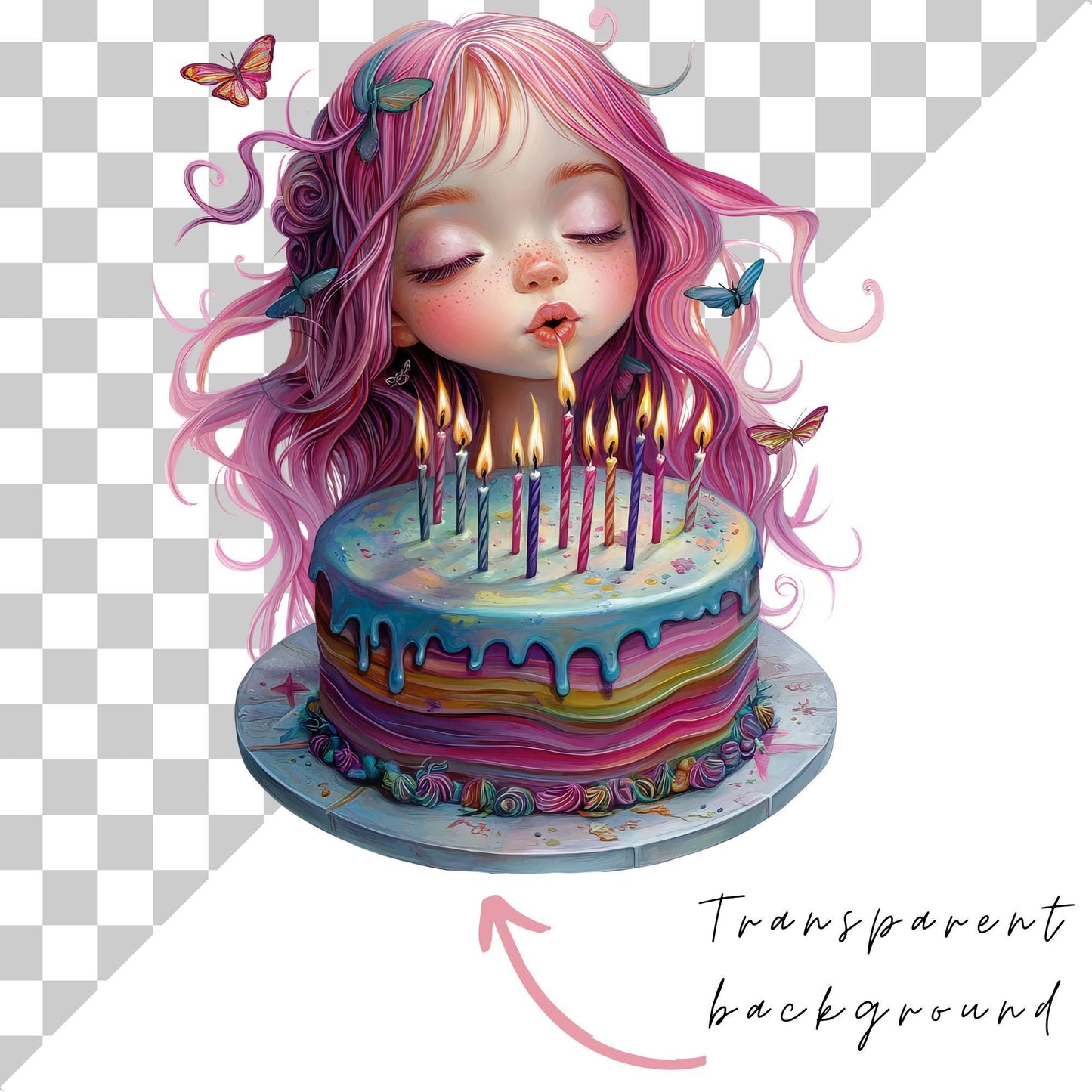 Quirky Birthday Cake Clipart