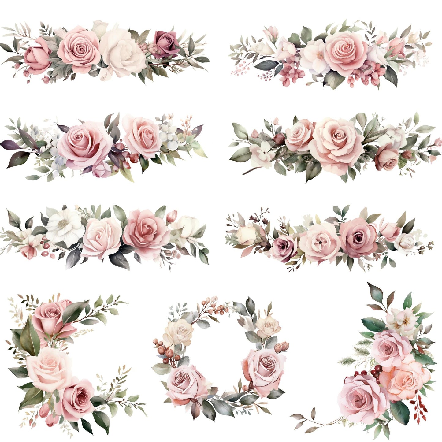 Clipart de rosa polvorienta rosa