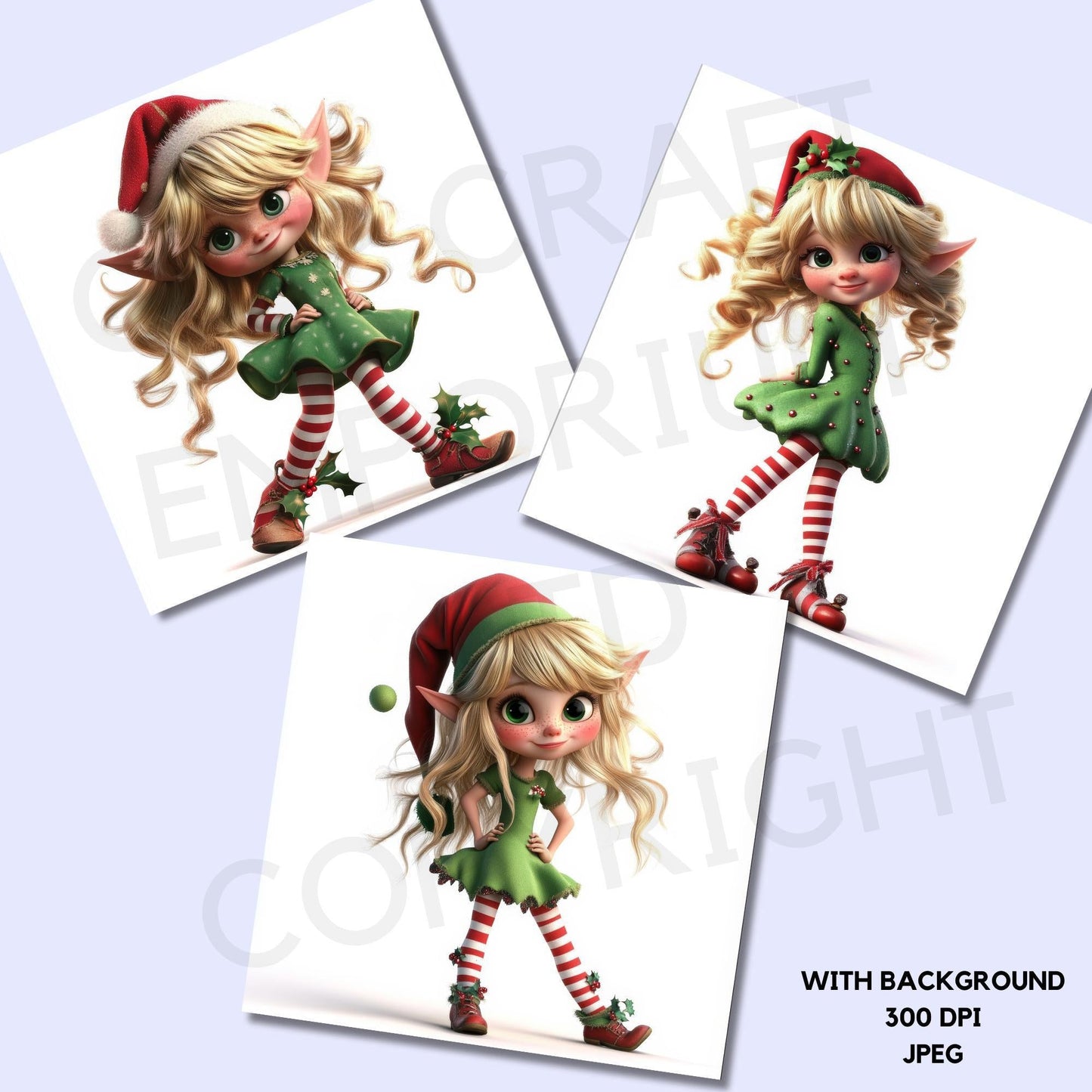 15 Quirky Christmas Elf Girl Clipart