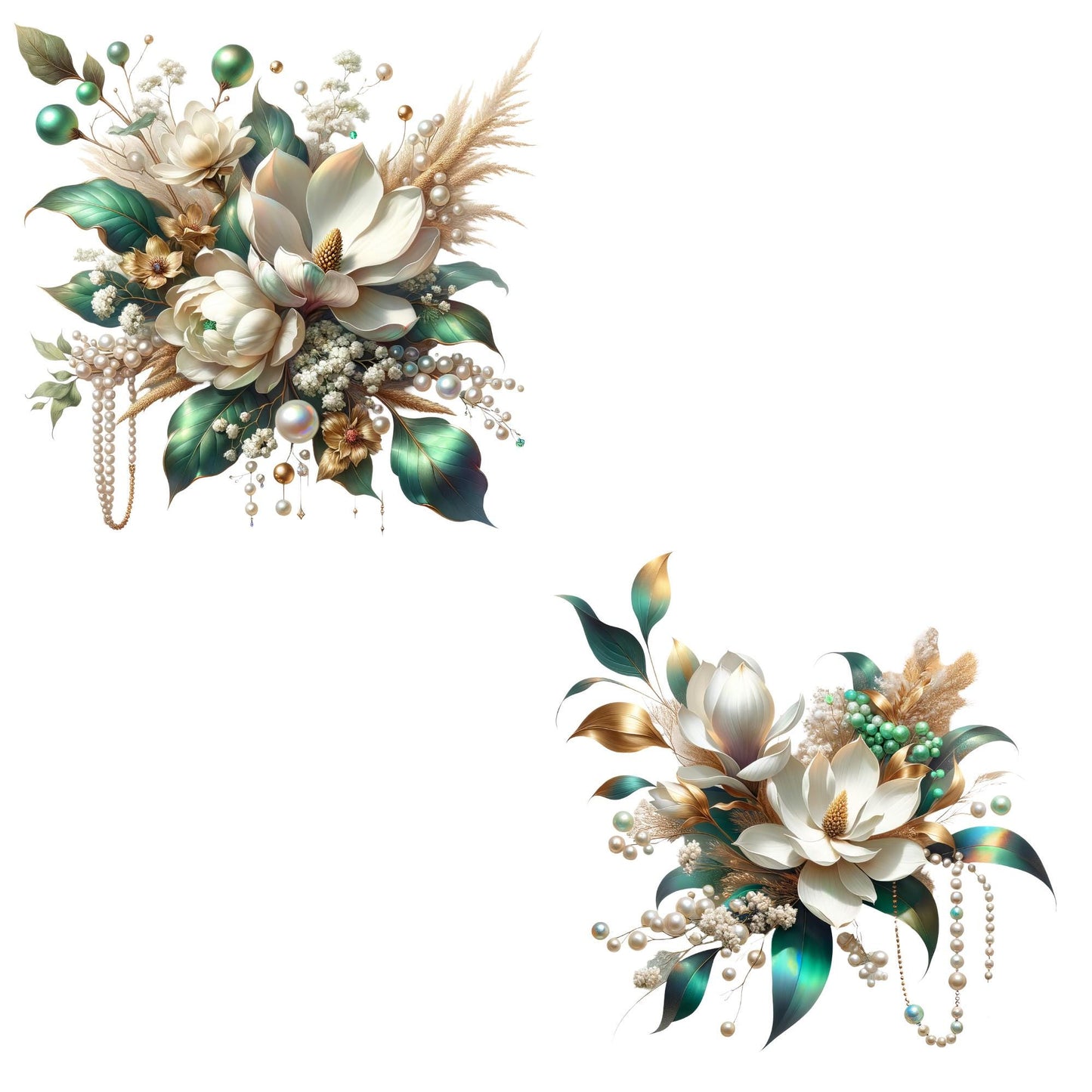 Gold Magnolia Floral clipart