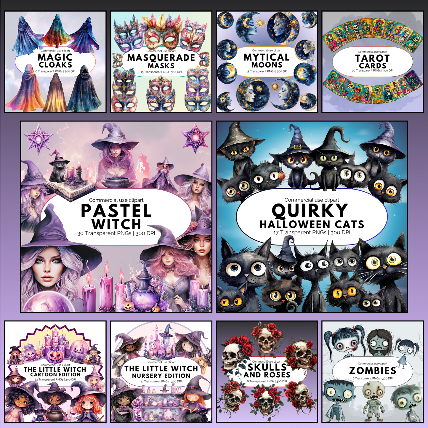 Watercolor Fall and Halloween Clipart Mega Bundle