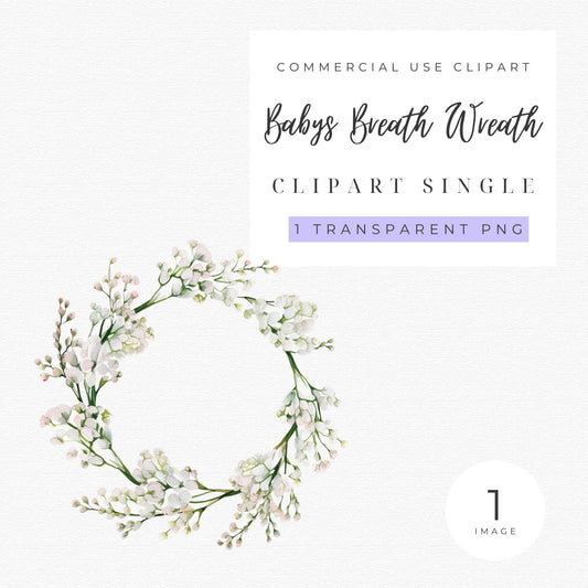 Babys Breath Wreath Clipart
