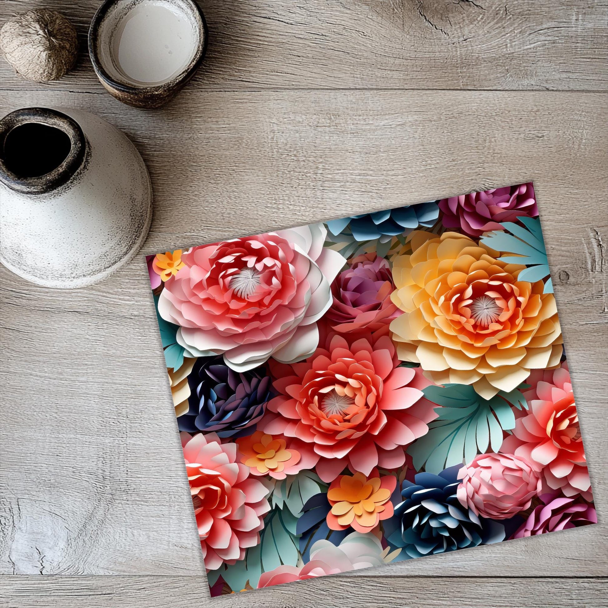 a picture of a flower on a table