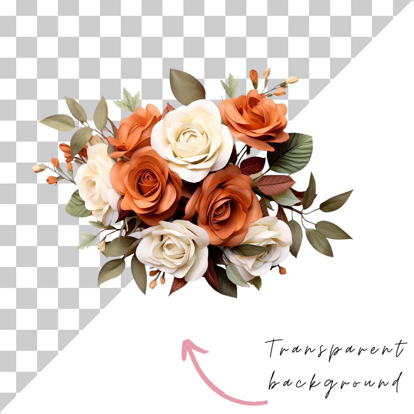 Burnt Orange and Ivory Clipart