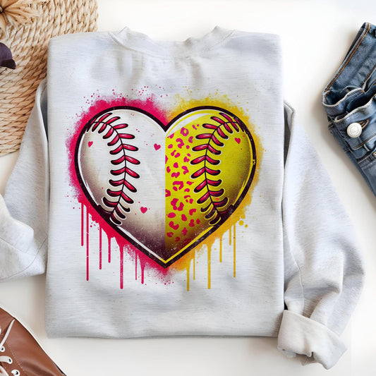 Distressed Split Baseball PNG