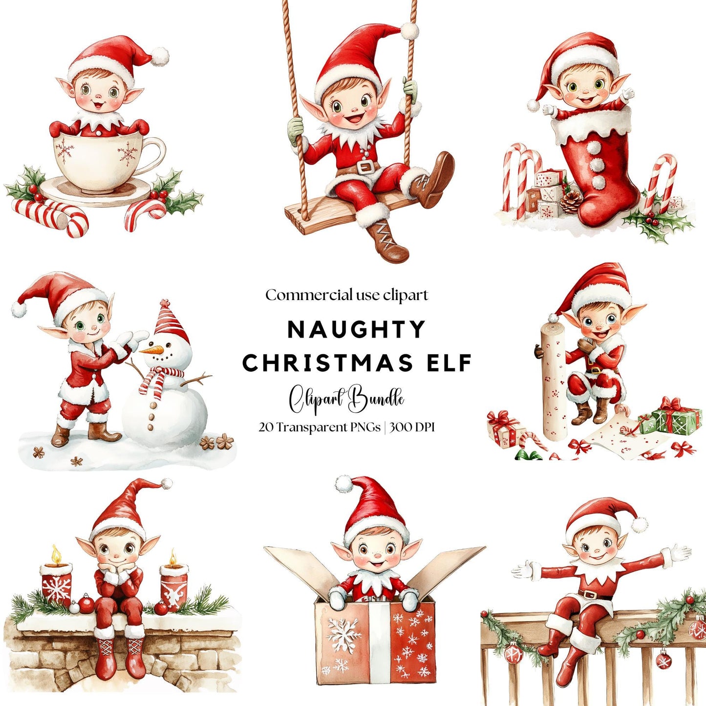 Naughty Christmas Elf Clipart