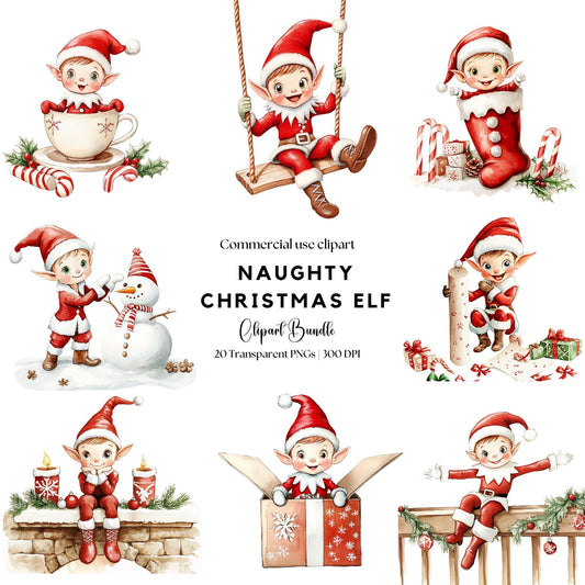 Naughty Christmas Elf Clipart