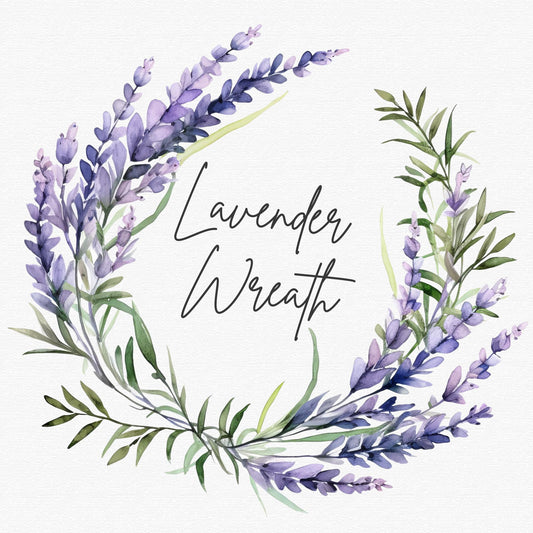 Lavender Wreath Clipart Single