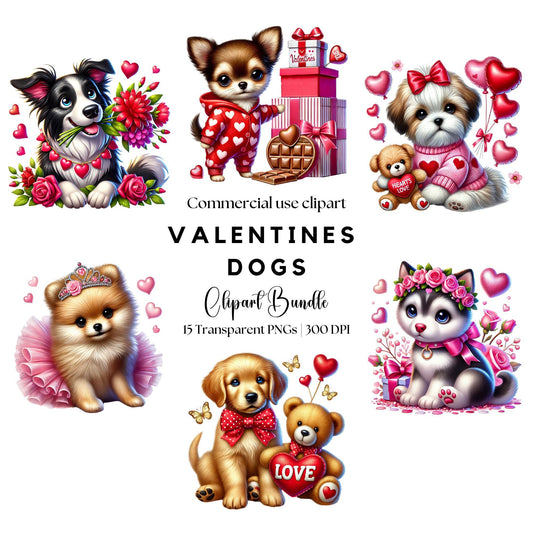 Valentines Dogs Clipart