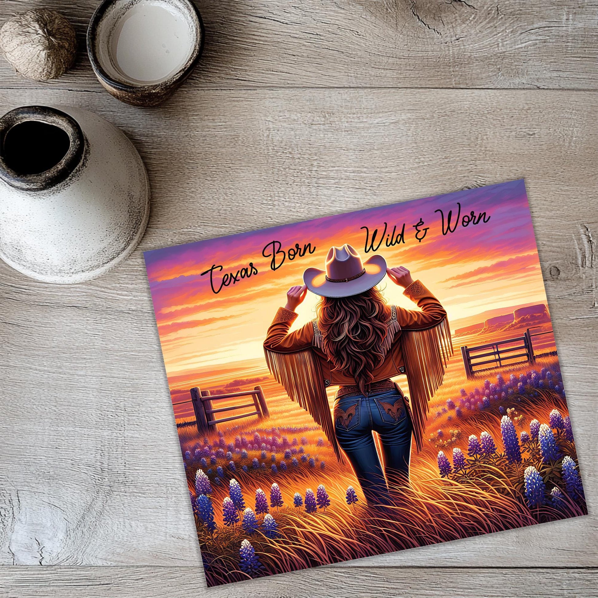 a picture of a woman with a cowboy hat on