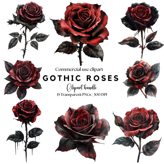 Clipart de rosas góticas