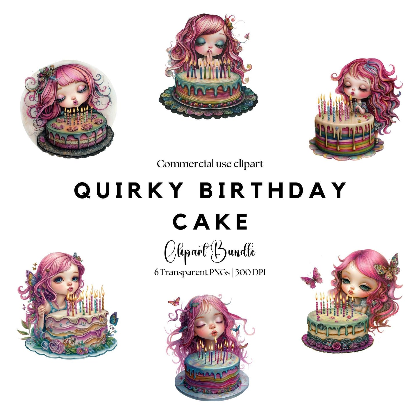 Quirky Birthday Cake Clipart