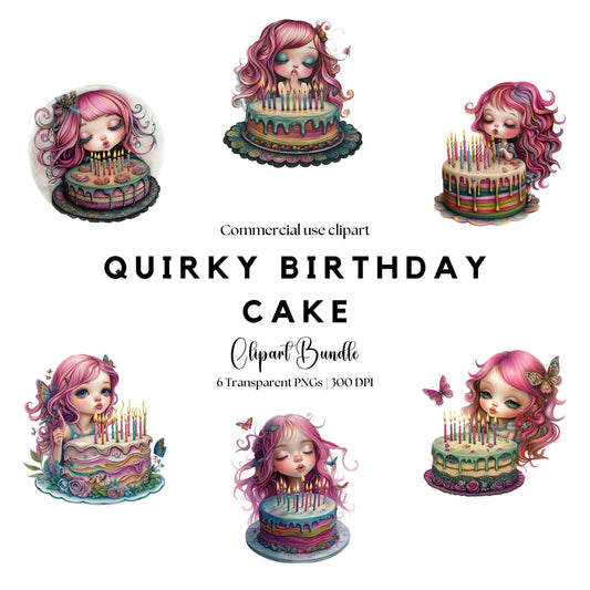 Quirky Birthday Cake Clipart