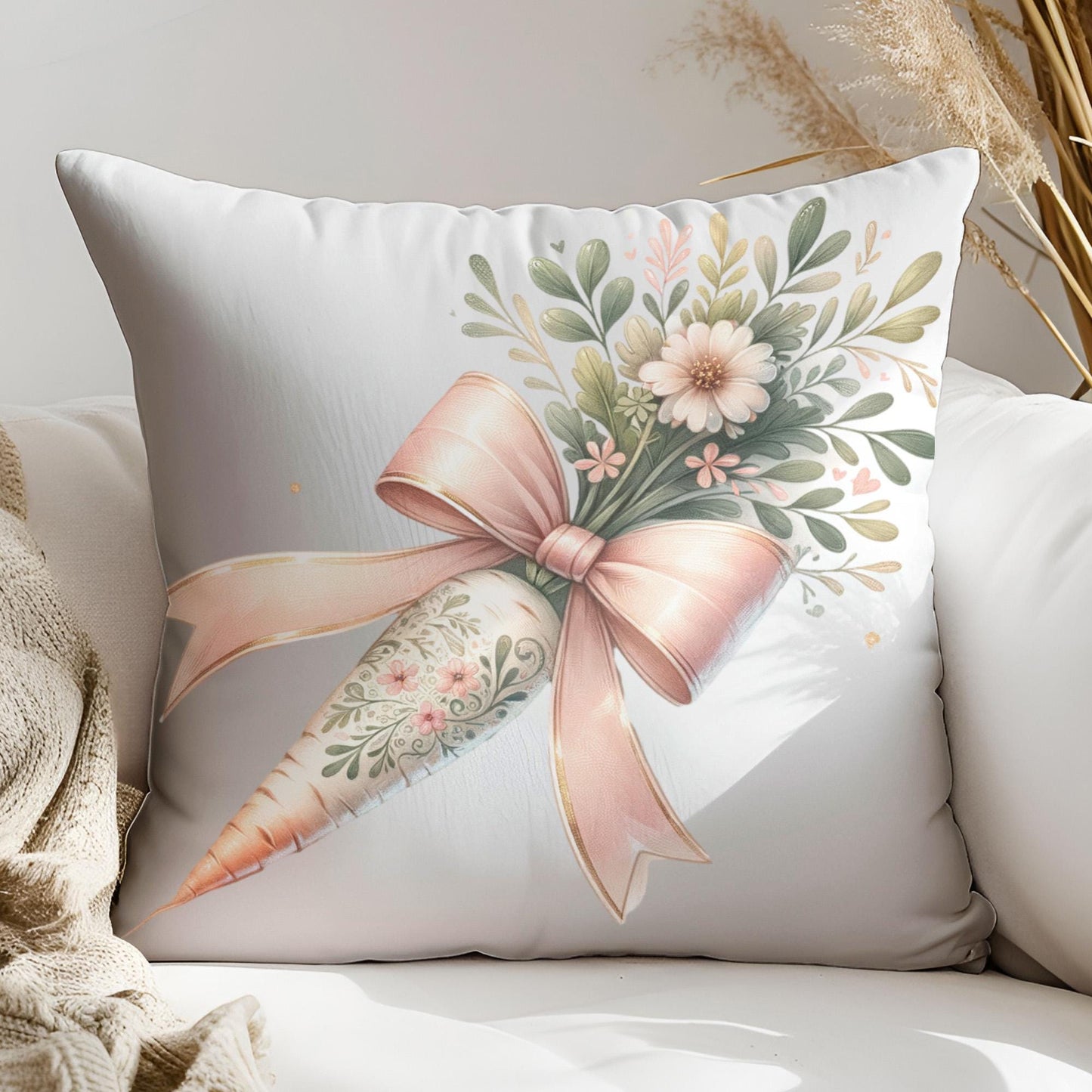 Floral Easter Carrot Coquette PNG