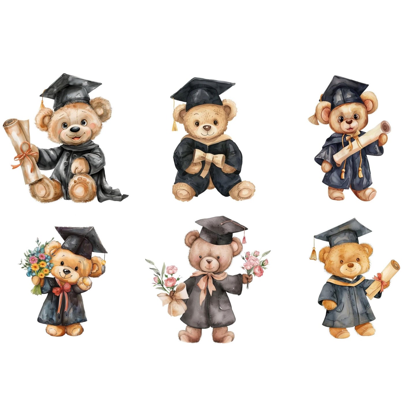 Cute Graduation Bears clipart