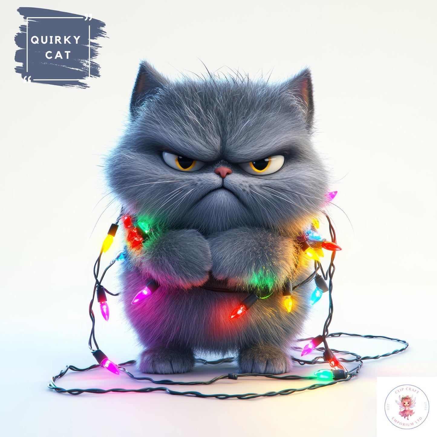 15 Quirky Christmas Cat Clipart