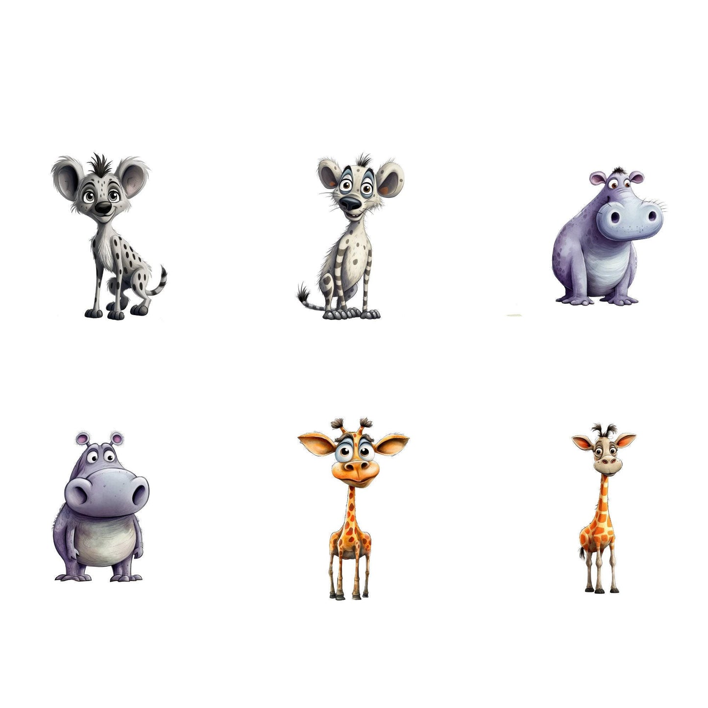 Quirky Safari animals Clipart