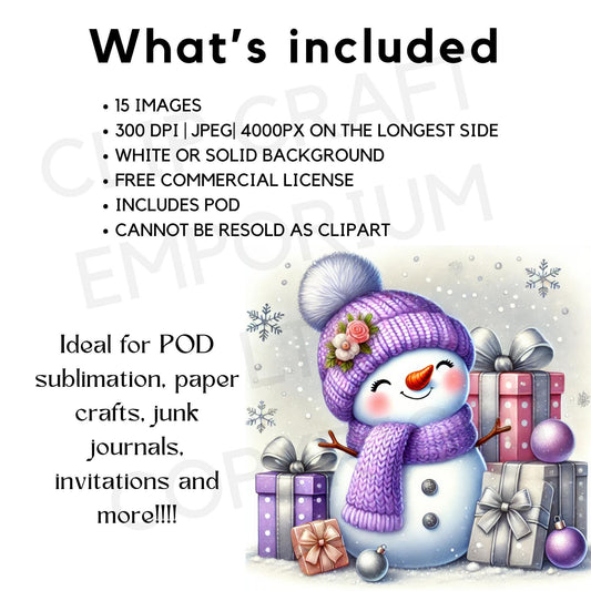 15 Cute Snowman Clipart