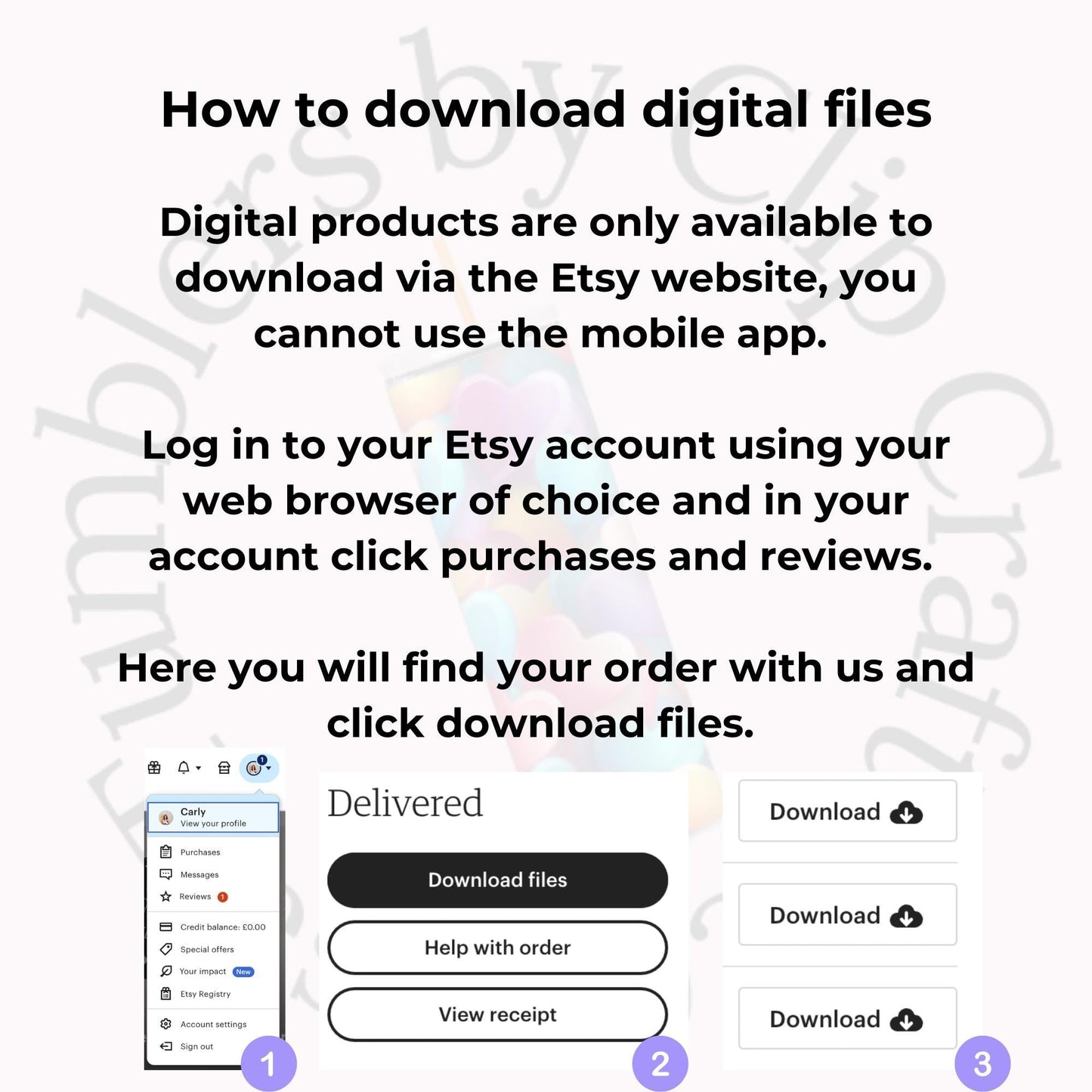 a screenshot of a website with the text how to download digital files