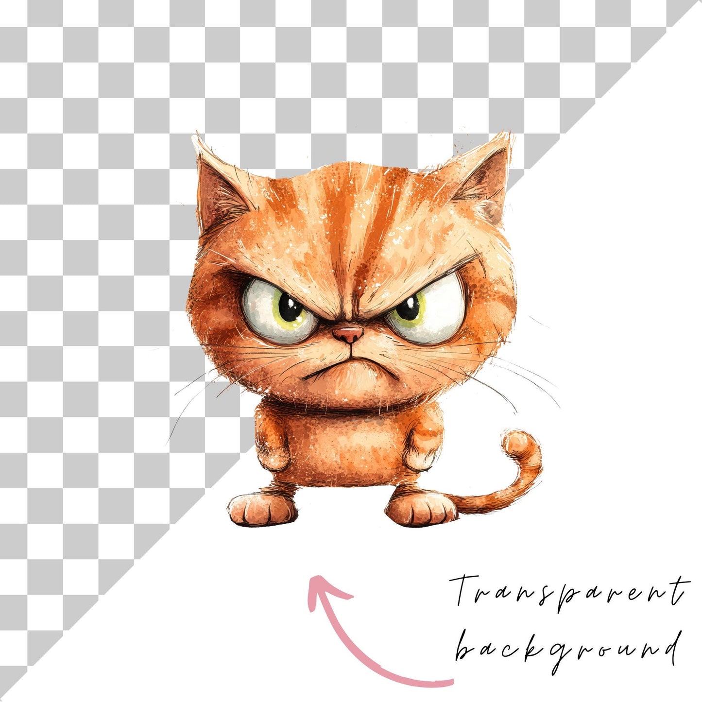 Clipart de gato gruñón