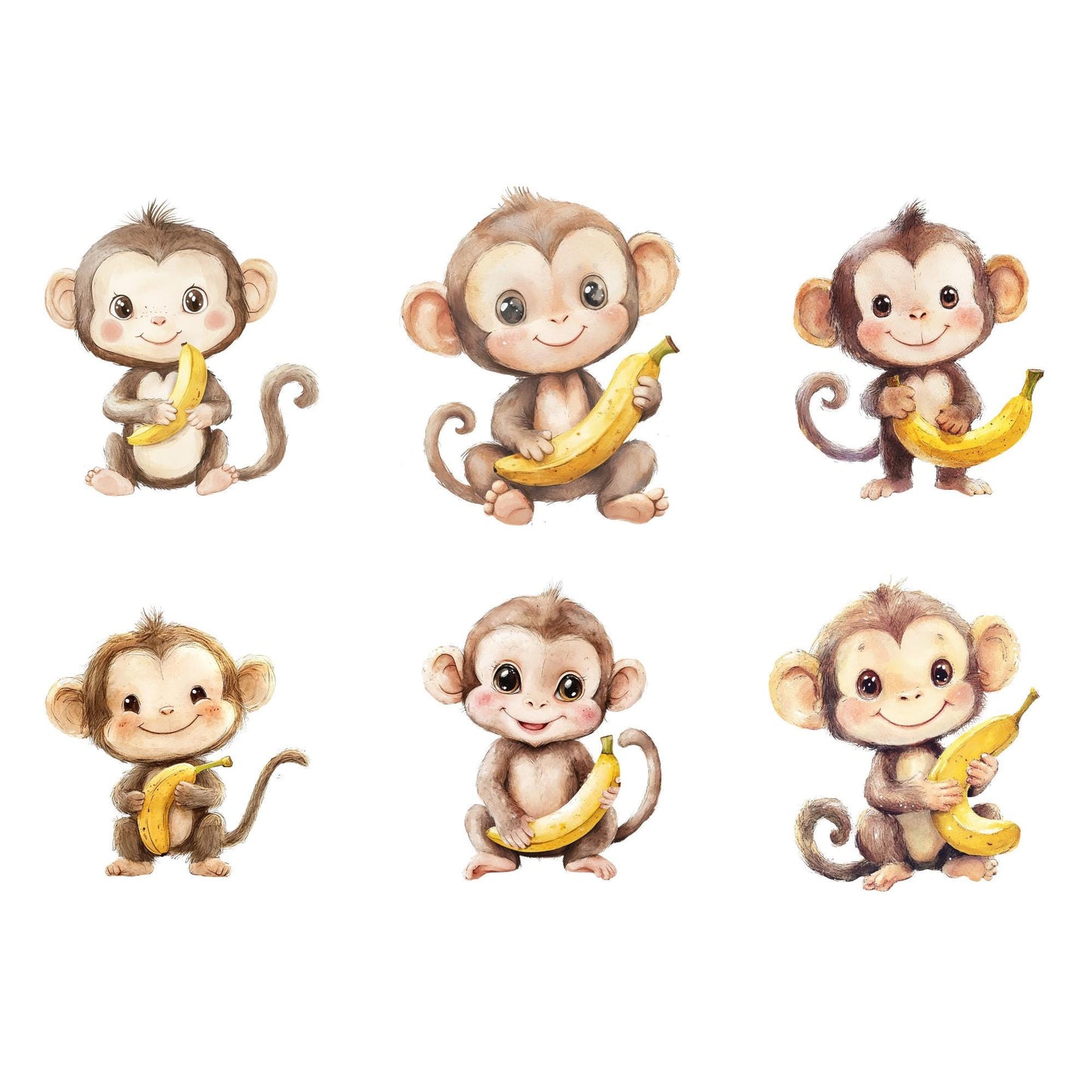 Cute Monkey with Banana Clipart