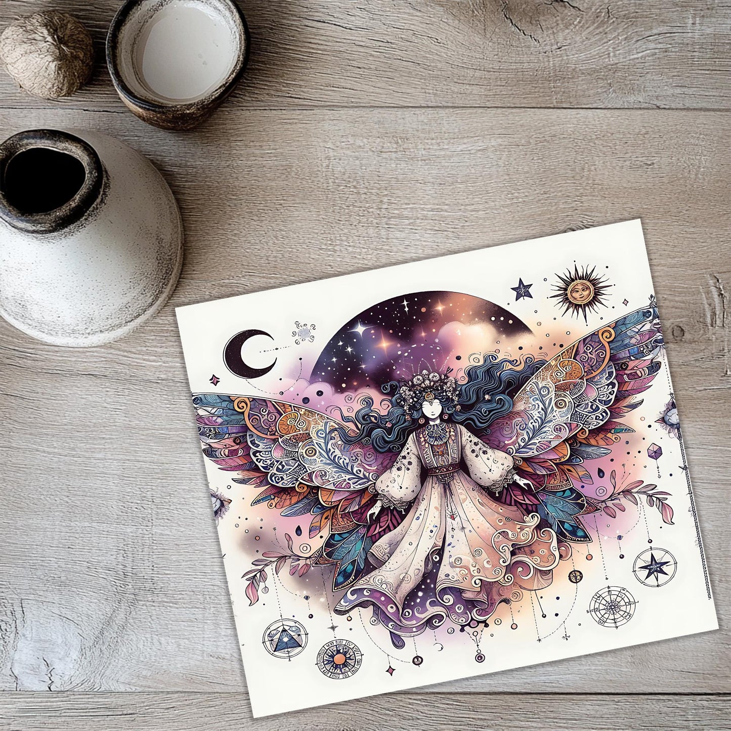 a card with a picture of a fairy on it