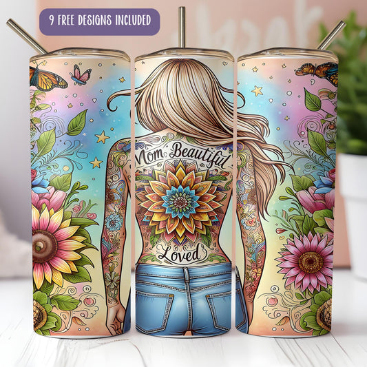 a picture of a woman with a tattoo on her back