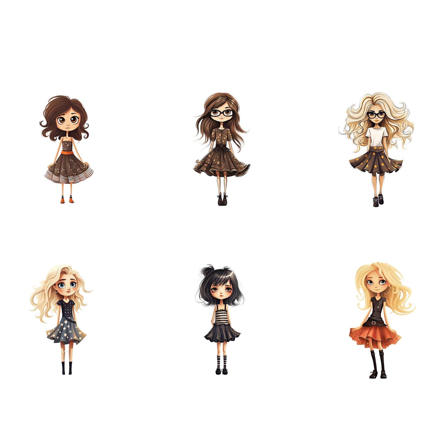 Quirky Girls Clipart