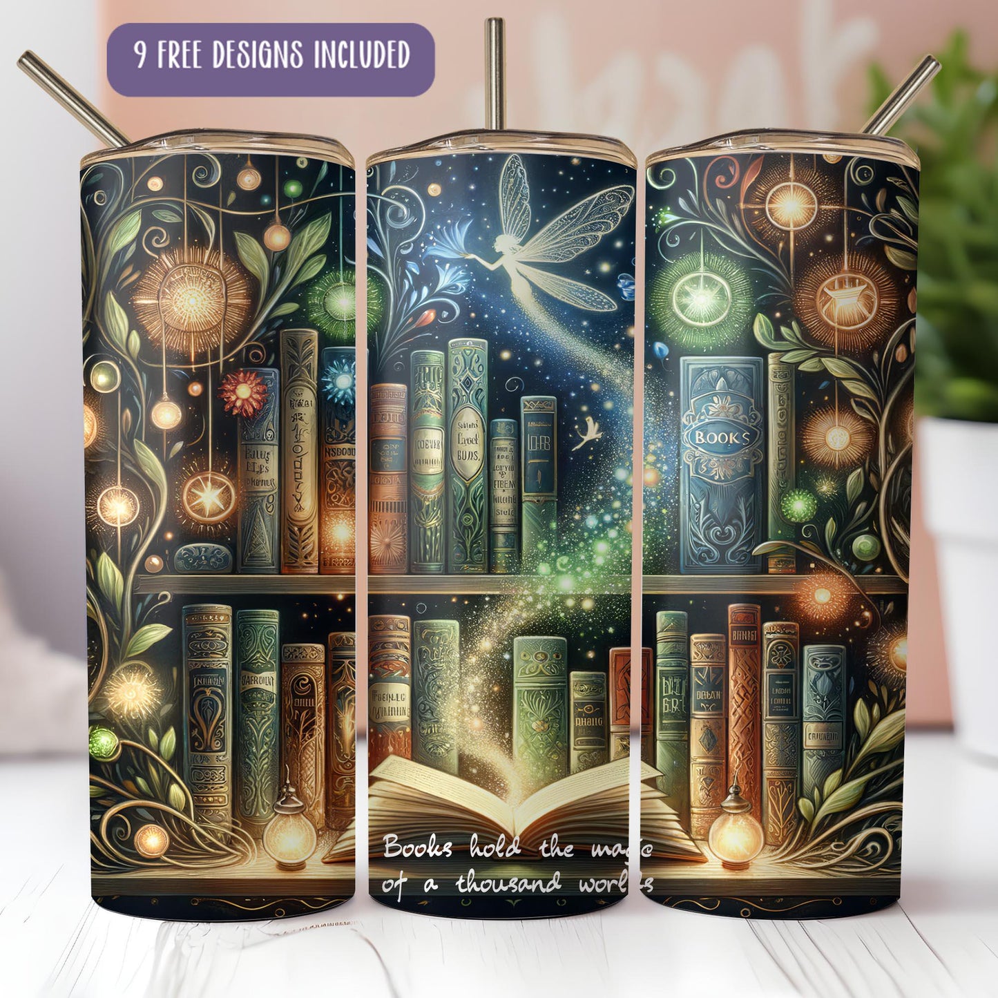 a set of three books with a dragon flying over them