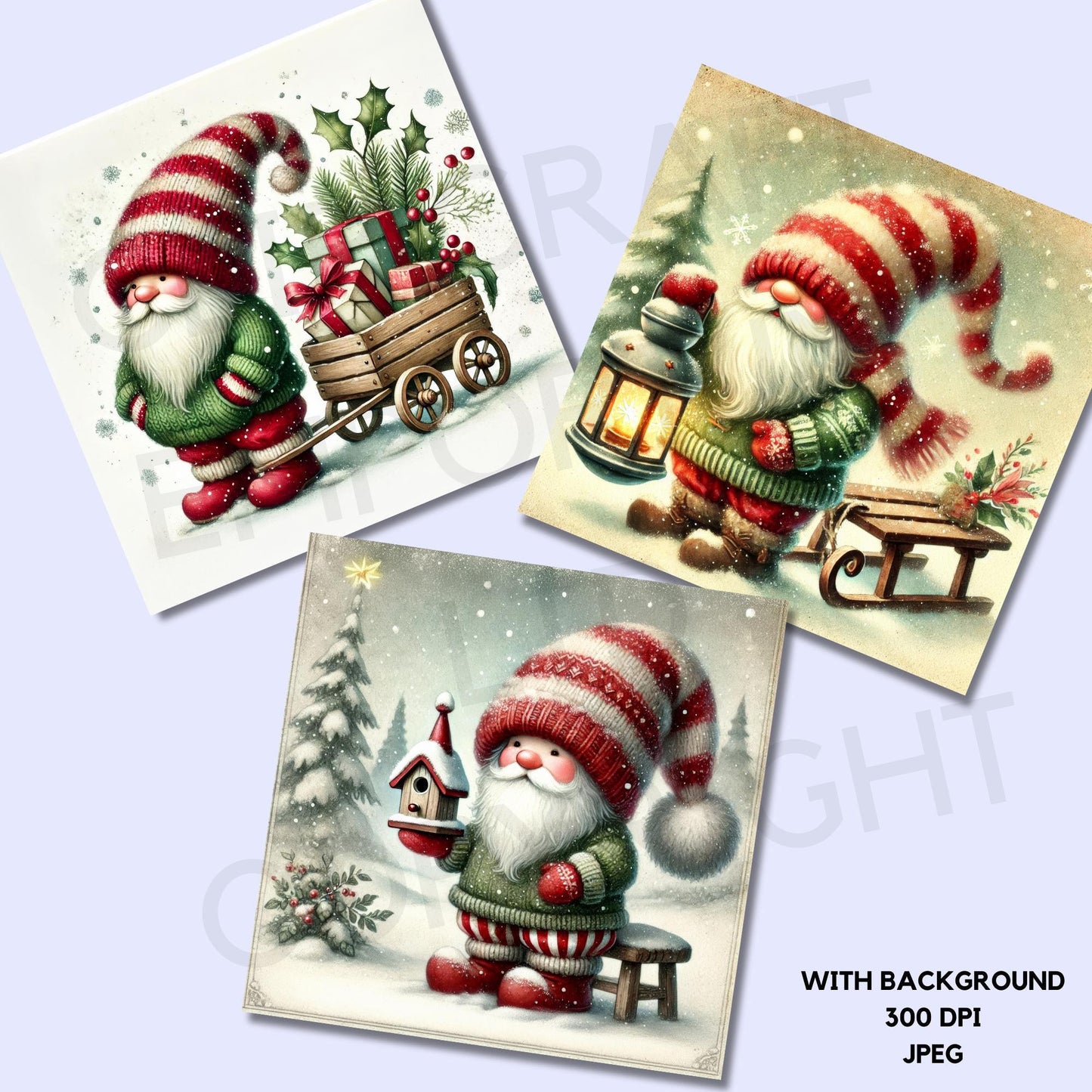 15 Christmas Mailbox Gnome Clipart