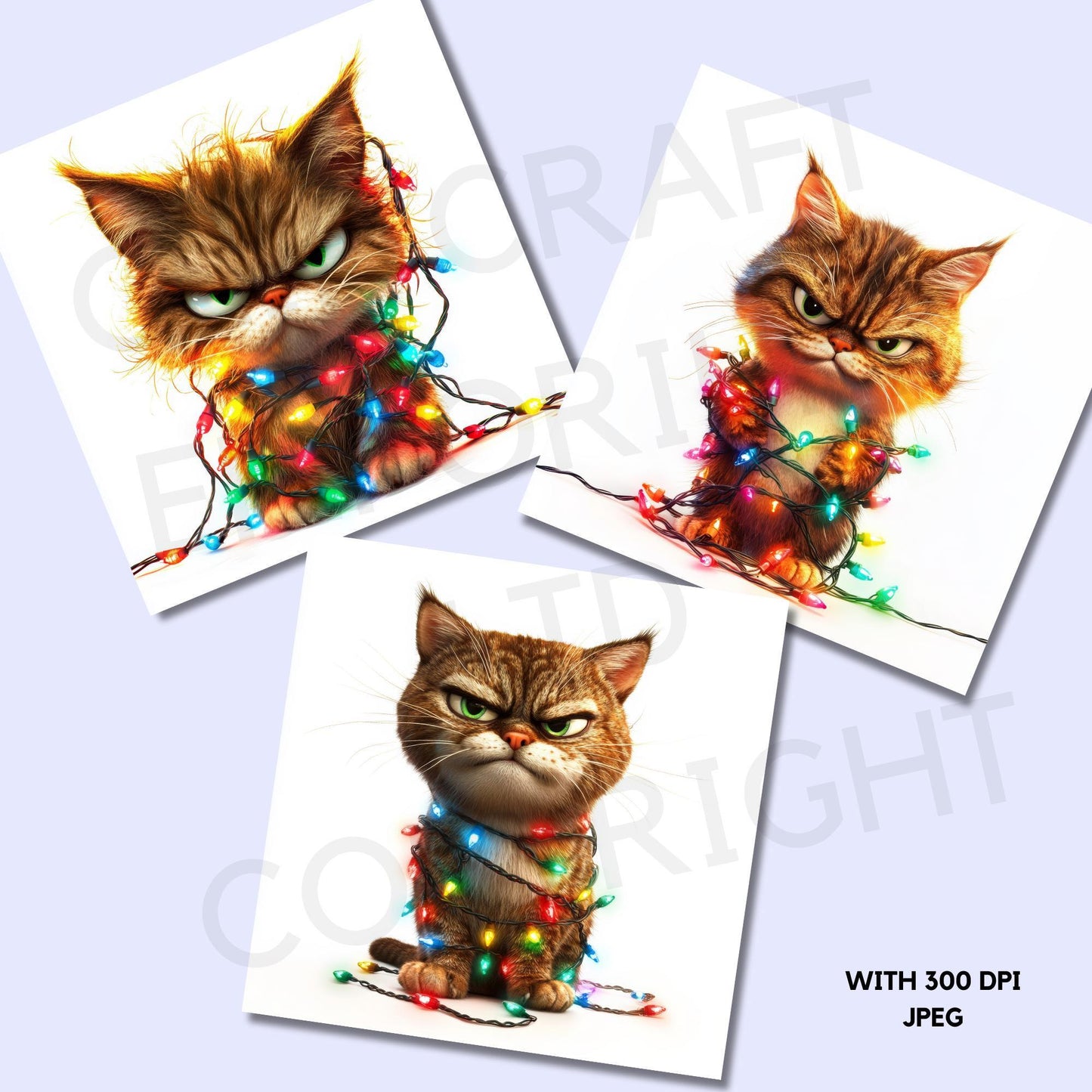 15 Quirky Christmas Cat Clipart