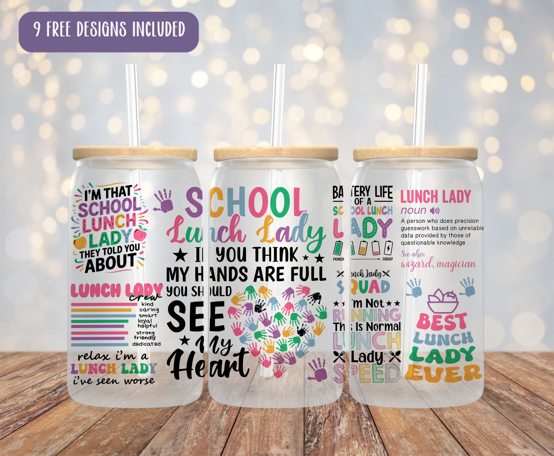 three personalized tumblers with different sayings on them