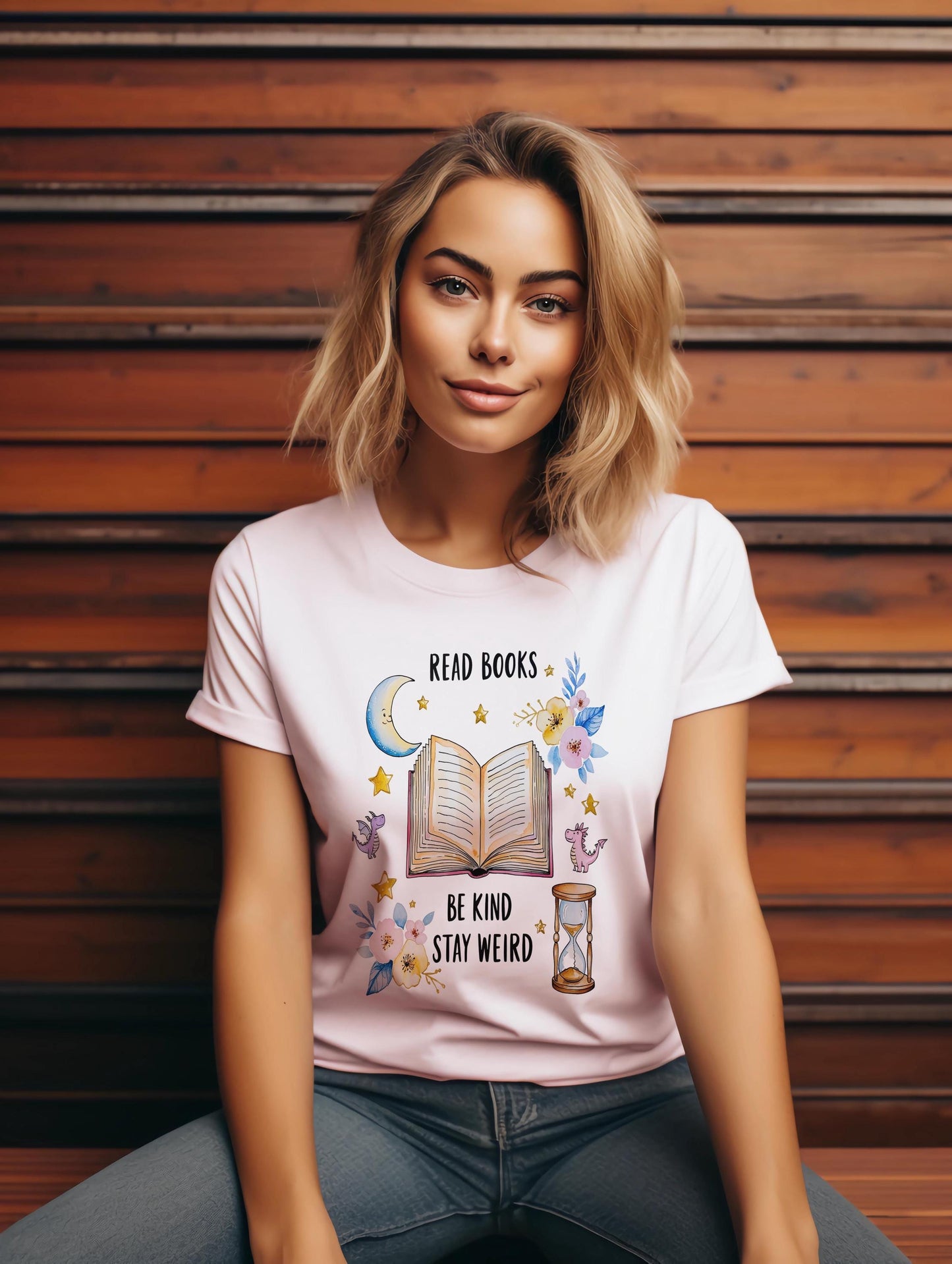 Read Books Be Kind Stay Weird PNG Shirt Design